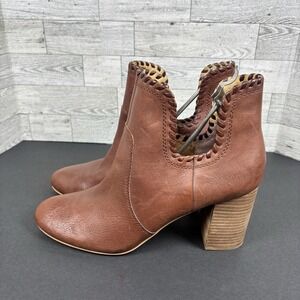 Lucky Brand Leather Ankle Bootie 10M/42   VGUC LK-SIVYA Brown